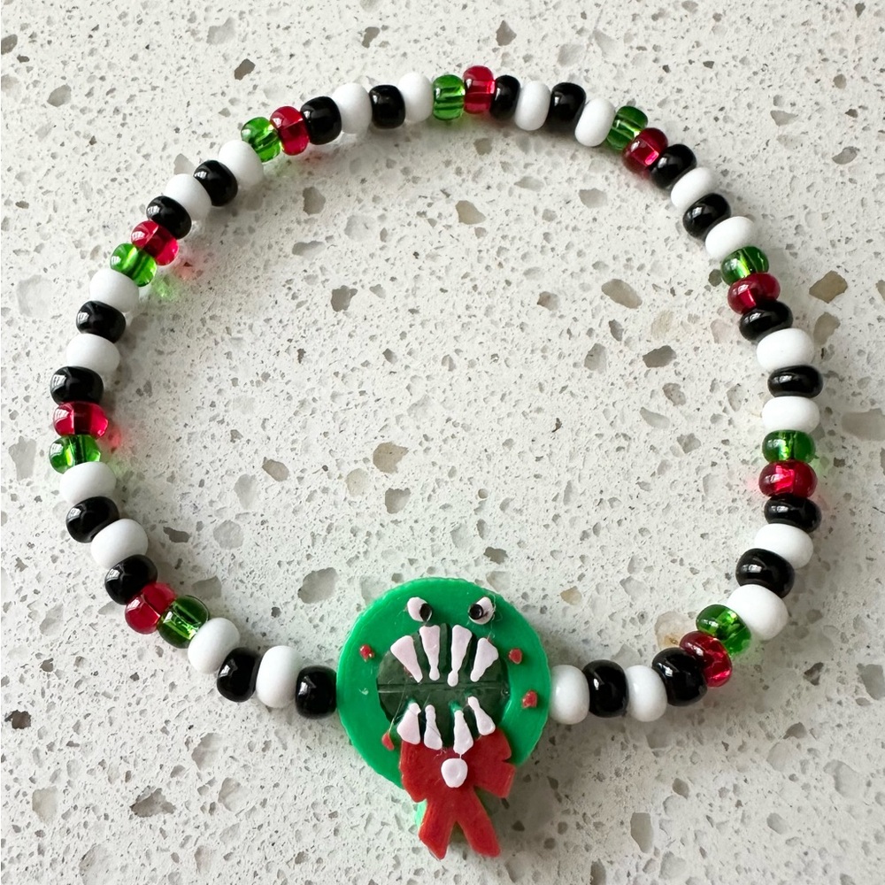 Nightmare Before Christmas Man Eating Screaming Wreath Bracelet Inspired Themed
